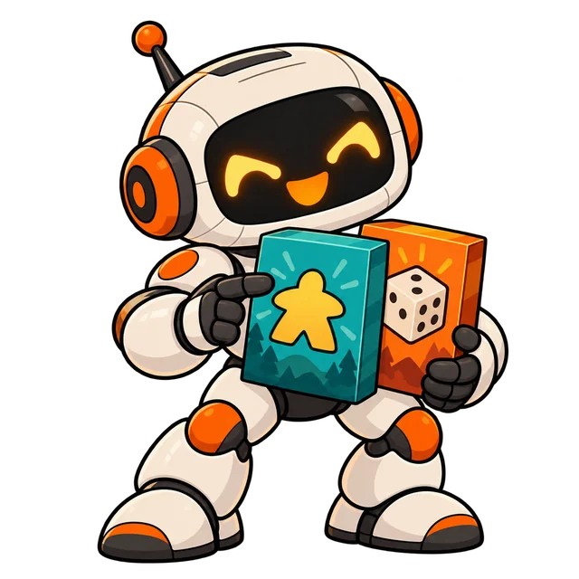 Maskotka Konsole i Gry — robot wybierający grę planszową
