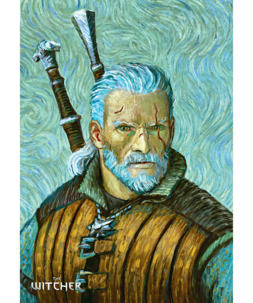 Game Art Chronicles Puzzle: The Witcher Geralt & Vincent van Gogh (1000 elementów)