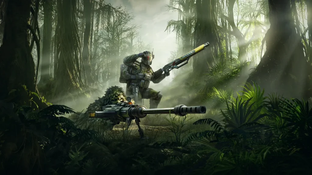 Materiał promocyjny Warbonda Scope of Authority w Helldivers 2