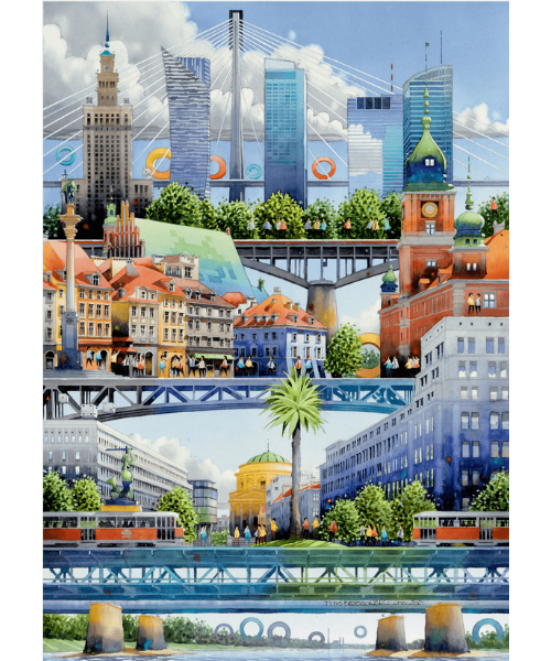 Imagination Puzzle: Tytus Brzozowski Warszawskie mosty (1000 elementów)